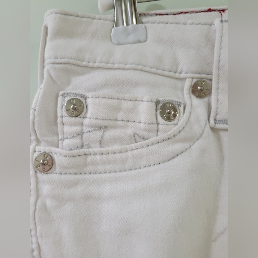 TRUE RELIGION Stretch Denim Shorts Contrast Stitching. 28 Excellent - Picture 5 of 14